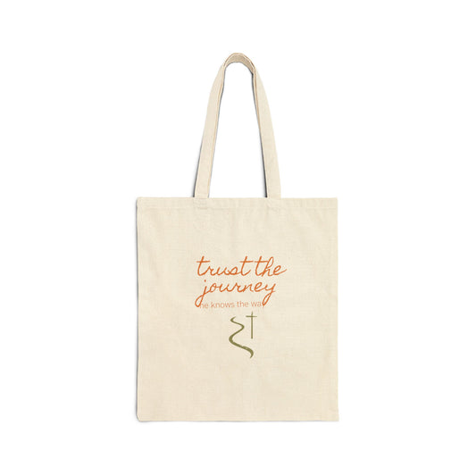 Trust the Journey Canvas Tote Bag – Inspirational Eco-Friendly Cotton Shopper