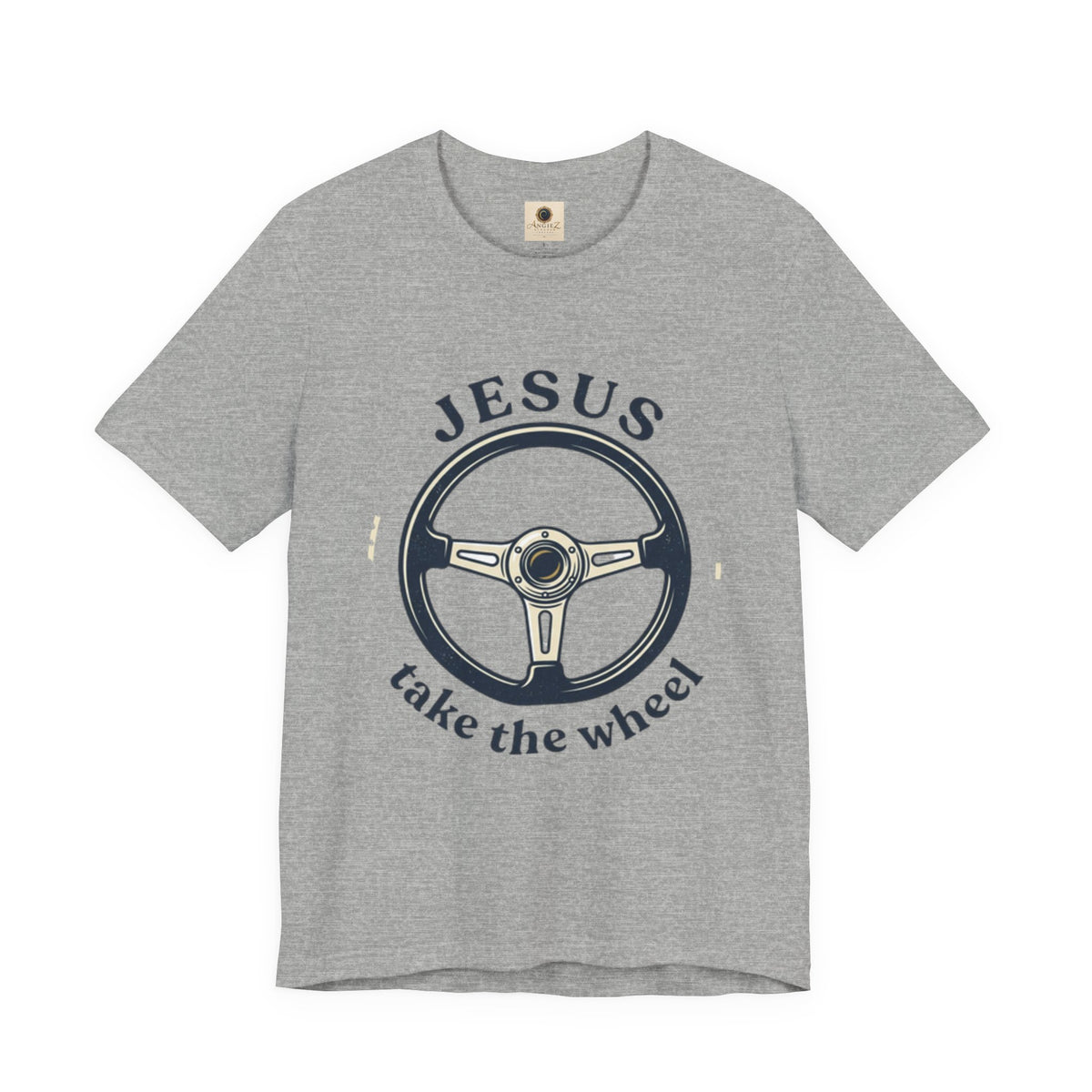 Christian Tee — "Jesus Take the Wheel" Vintage Steering Wheel Graphic