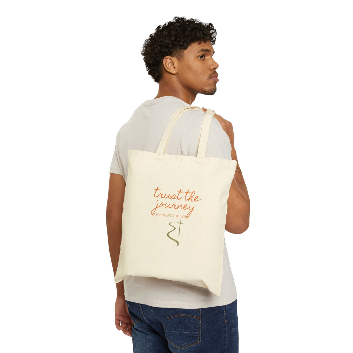 Trust the Journey Canvas Tote Bag – Inspirational Eco-Friendly Cotton Shopper
